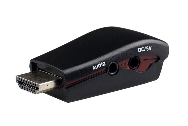POWERTECH αντάπτορας HDMI 19pin σε VGA CAB-H076, audio jack, USB power 1 POWERTECH αντάπτορας HDMI 19pin σε VGA CAB-H076