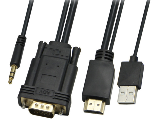 POWERTECH καλώδιο HDMI & USB σε VGA & 3.5mm CAB-H111, 1080p, 5m, μαύρο 1 POWERTECH καλώδιο HDMI & USB σε VGA & 3.5mm CAB-H111