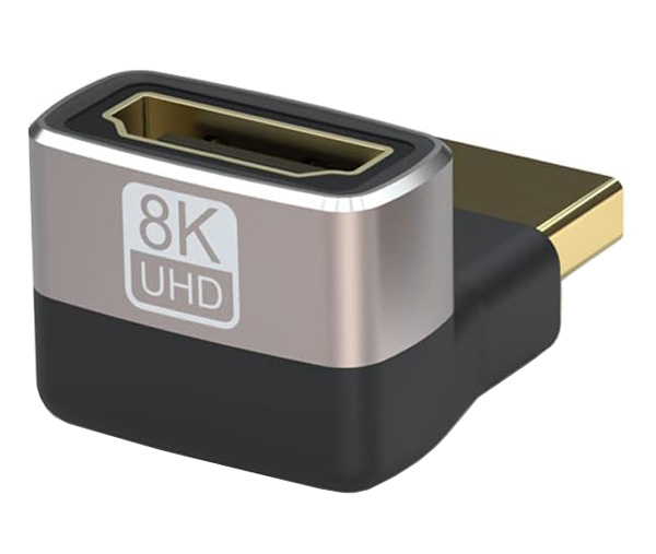POWERTECH αντάπτορας HDMI 2.1 CAB-H159, 8K/60Hz, γωνιακός, μαύρος 1 POWERTECH αντάπτορας HDMI 2.1 CAB-H159