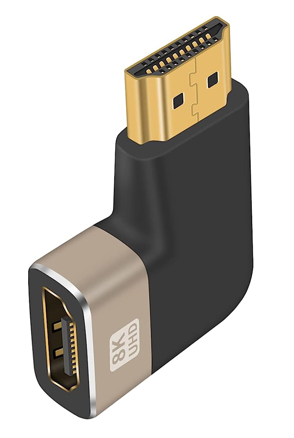 POWERTECH αντάπτορας HDMI 2.1 CAB-H160, 8K/60Hz, γωνιακός, μαύρος 1 POWERTECH αντάπτορας HDMI 2.1 CAB-H160