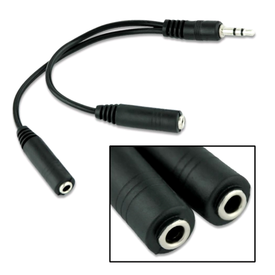 POWERTECH καλώδιο 3.5mm αρσενικό σε 2x 3.5mm θηλυκό CAB-J011 0.2m, μαύρο 1 POWERTECH καλώδιο 3.5mm αρσενικό σε 2x 3.5mm θηλυκό CAB-J011 0.2m