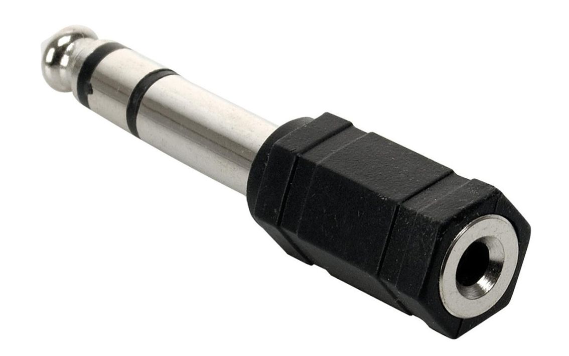 POWERTECH αντάπτορας stereo 6.35mm σε 3.5mm CAB-J018, μαύρος, 5τμχ 1 POWERTECH αντάπτορας stereo 6.35mm σε 3.5mm CAB-J018