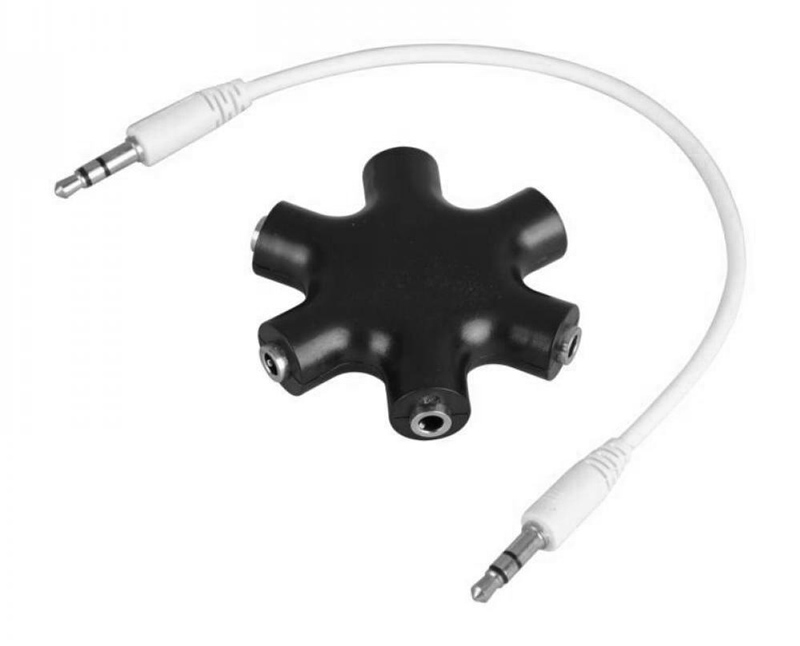 POWERTECH αντάπτορας 6x 3.5mm θηλυκό CAB-J054, με καλώδιο 3.5mm, μαύρος 1 POWERTECH αντάπτορας 6x 3.5mm θηλυκό CAB-J054
