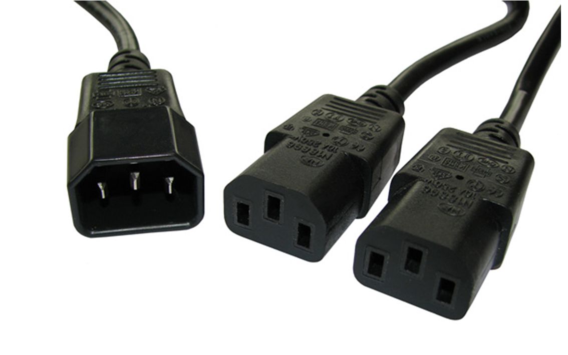 POWERTECH καλώδιο τροφοδοσίας CAB-P008 F/2xM 3pin, 1.5m, μαύρο 1 POWERTECH καλώδιο τροφοδοσίας CAB-P008 F/2xM 3pin