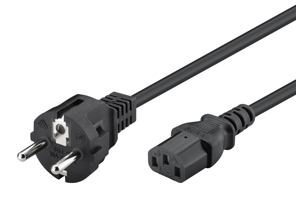 POWERTECH καλώδιο τροφοδοσίας CAB-P049, 3x 0.75mm², copper, 2m, μαύρο 1 POWERTECH καλώδιο τροφοδοσίας CAB-P049