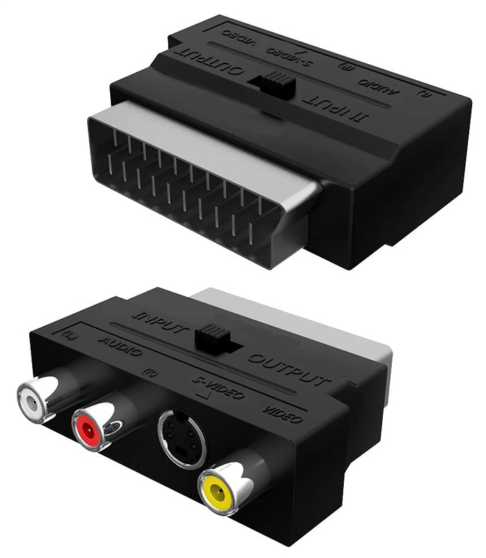 POWERTECH αντάπτορας SCART σε audio/video & S-Video CAB-S011, μαύρος 1 POWERTECH αντάπτορας SCART σε audio/video & S-Video CAB-S011