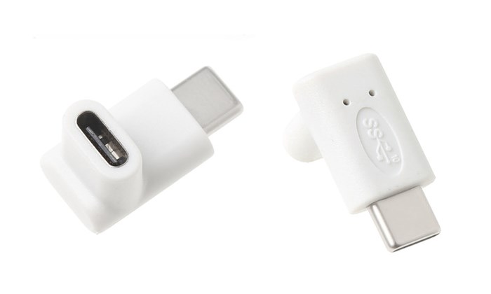POWERTECH αντάπτορας USB-C αρσενικό σε θηλυκό CAB-U099, 90°, λευκός 1 POWERTECH αντάπτορας USB-C αρσενικό σε θηλυκό CAB-U099