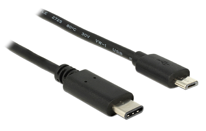 POWERTECH Καλώδιο USB Type-C σε USB Micro CAB-UC011, 1m, μαύρο 1 POWERTECH Καλώδιο USB Type-C σε USB Micro CAB-UC011
