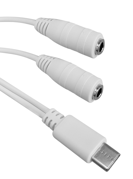 POWERTECH καλώδιο USB-C σε 2x 3.5mm CAB-UC055, 0.20m, λευκό 1 POWERTECH καλώδιο USB-C σε 2x 3.5mm CAB-UC055