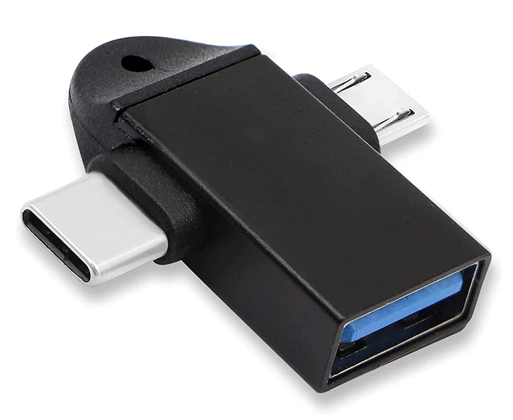POWERTECH αντάπτορας USB σε USB-C & micro USB CAB-UC090, 5Gbps, μαύρος 1 POWERTECH αντάπτορας USB σε USB-C & micro USB CAB-UC090