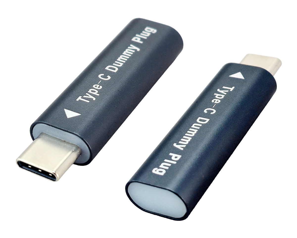 POWERTECH USB-C display emulator plug CAB-UC094, 4K/60Hz, γκρι 1 POWERTECH USB-C display emulator plug CAB-UC094
