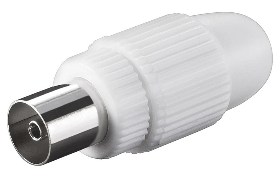 POWERTECH βύσμα κεραίας PAL CAB-V031, θηλυκό, 15.88mm, λευκό, 5τμχ 1 POWERTECH βύσμα κεραίας PAL CAB-V031