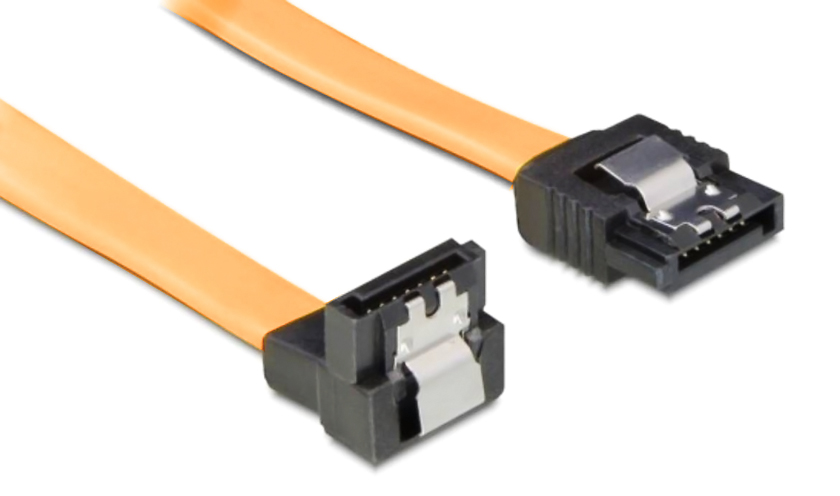POWERTECH Καλώδιο SATA III 7pin σε 7pin 90° CAB-W026, Metal Clip, 0.35m 1 POWERTECH Καλώδιο SATA III 7pin σε 7pin 90° CAB-W026