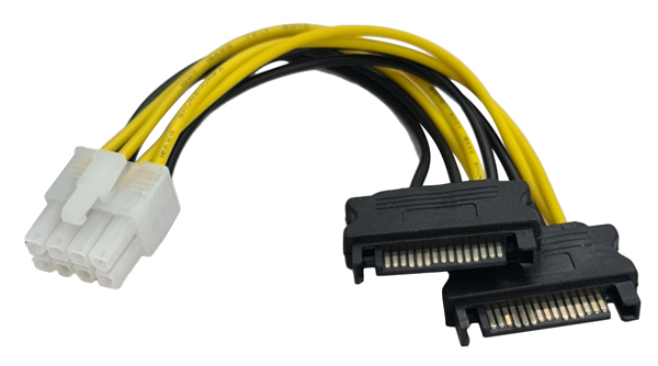 POWERTECH καλώδιο EPS 8pin σε 2x SATA 15pin CAB-W039, 15cm 1 POWERTECH καλώδιο EPS 8pin σε 2x SATA 15pin CAB-W039