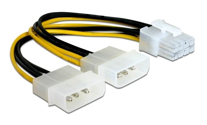 POWERTECH καλώδιο 2x molex 3pin σε 1x 8pin CAB-W041, 0.15m 1 POWERTECH καλώδιο 2x molex 3pin σε 1x 8pin CAB-W041