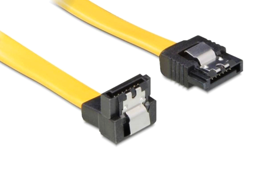 POWERTECH καλώδιο SATA CAB-W046, γωνιακό 90°, 6 Gb/s, 0.70m, κίτρινο 1 POWERTECH καλώδιο SATA CAB-W046