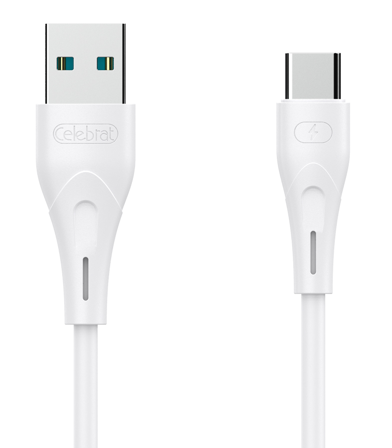 CELEBRAT καλώδιο USB-C σε USB CB-18T, 3A, 480Mbps, 1m, λευκό 1 CELEBRAT καλώδιο USB-C σε USB CB-18T