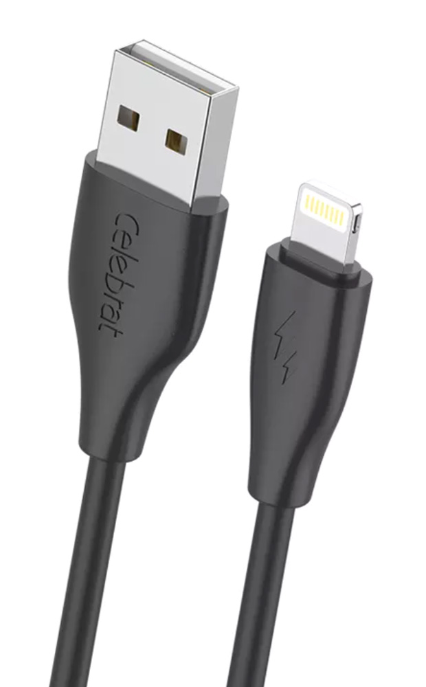 CELEBRAT καλώδιο Lightning σε USB CB-31, 3A, 480Mbps, 1m, μαύρο 1 CELEBRAT καλώδιο Lightning σε USB CB-31