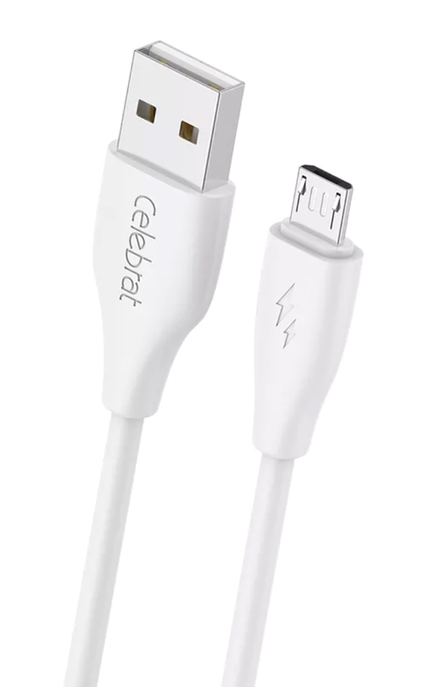CELEBRAT καλώδιο micro USB σε USB CB-31, 3A, 480Mbps, 1m, λευκό 1 CELEBRAT καλώδιο micro USB σε USB CB-31