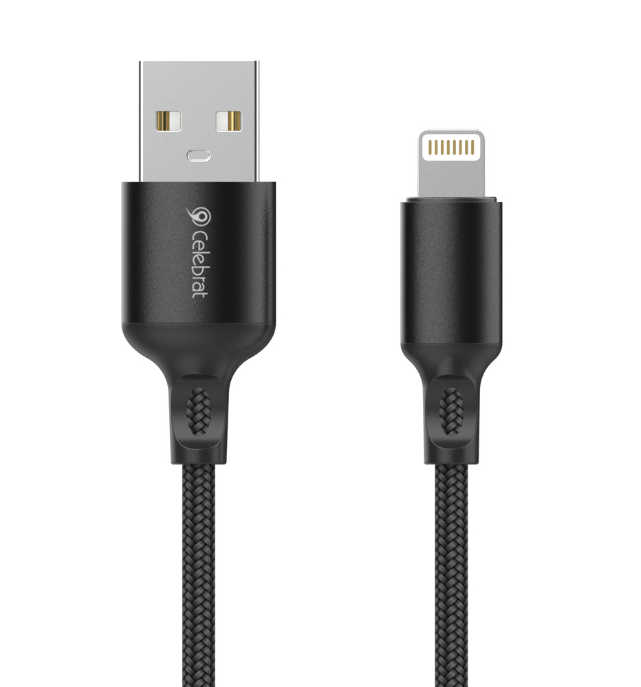 CELEBRAT καλώδιο Lightning σε USB CB-32, 2.4A, 1m, μαύρο 1 CELEBRAT καλώδιο Lightning σε USB CB-32