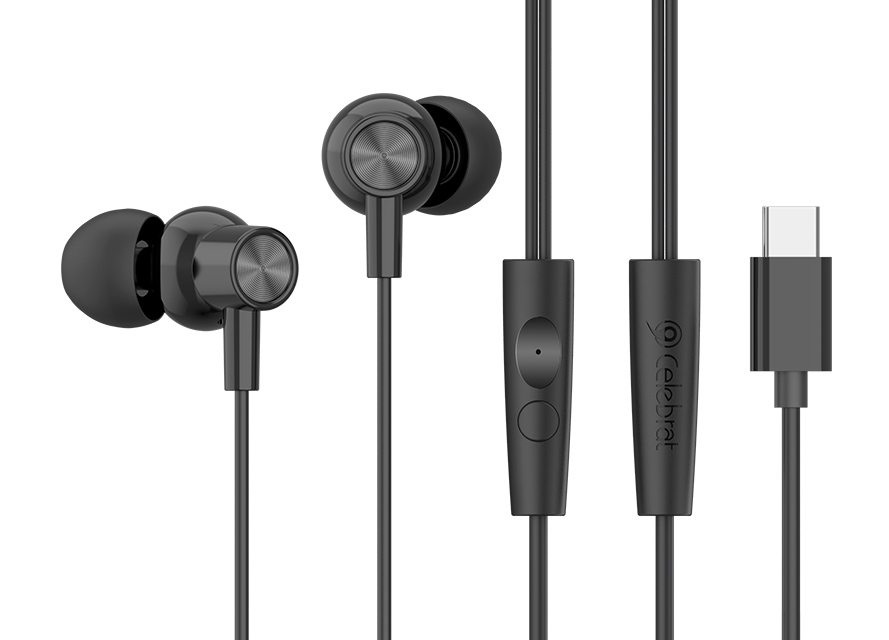 CELEBRAT earphones με μικρόφωνο G38, USB-C σύνδεση, 10mm, 1.2m, μαύρα 1 CELEBRAT earphones με μικρόφωνο G38