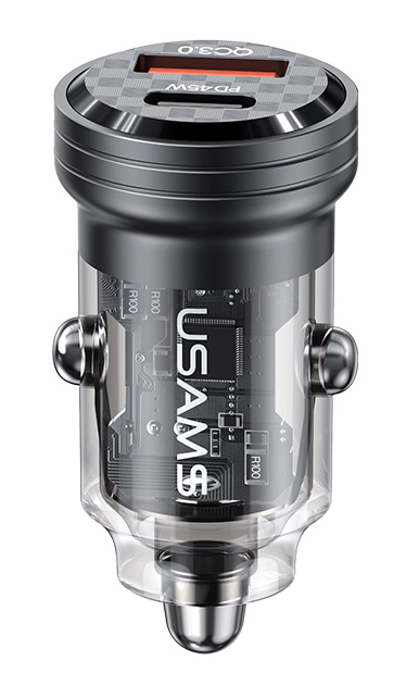 USAMS φορτιστής αυτοκινήτου US-CC175, USB & USB-C, 45W, QC & PD, μαύρος 1 USAMS φορτιστής αυτοκινήτου US-CC175