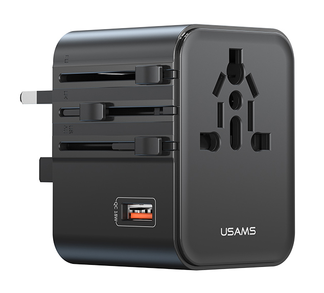 USAMS φορτιστής/αντάπτορας πρίζας CC309, USB & 2x USB-C, universal, 25W, μαύρος 1 USAMS φορτιστής/αντάπτορας πρίζας CC309