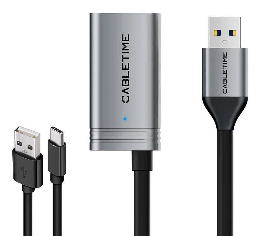 CABLETIME καλώδιο προέκτασης USB CT-AMAFA3, active, 5Gbps, 5m, μαύρο 1 CABLETIME καλώδιο προέκτασης USB CT-AMAFA3