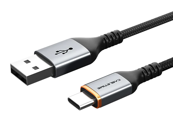 CABLETIME καλώδιο USB σε USB-C CT-AMCM3A, 3A, 2m, μαύρο 1 CABLETIME καλώδιο USB σε USB-C CT-AMCM3A