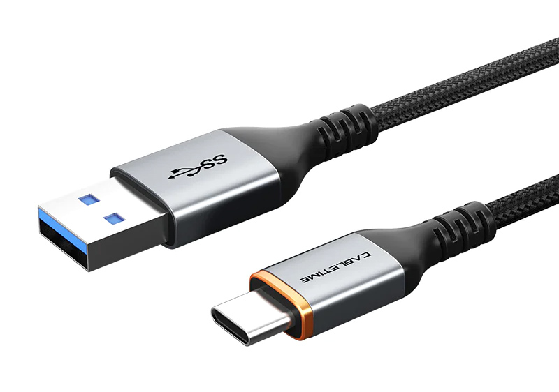 CABLETIME καλώδιο USB-C σε USB CT-AMCMG1, 3A, 5Gbps, 0.5m, μαύρο 1 CABLETIME καλώδιο USB-C σε USB CT-AMCMG1