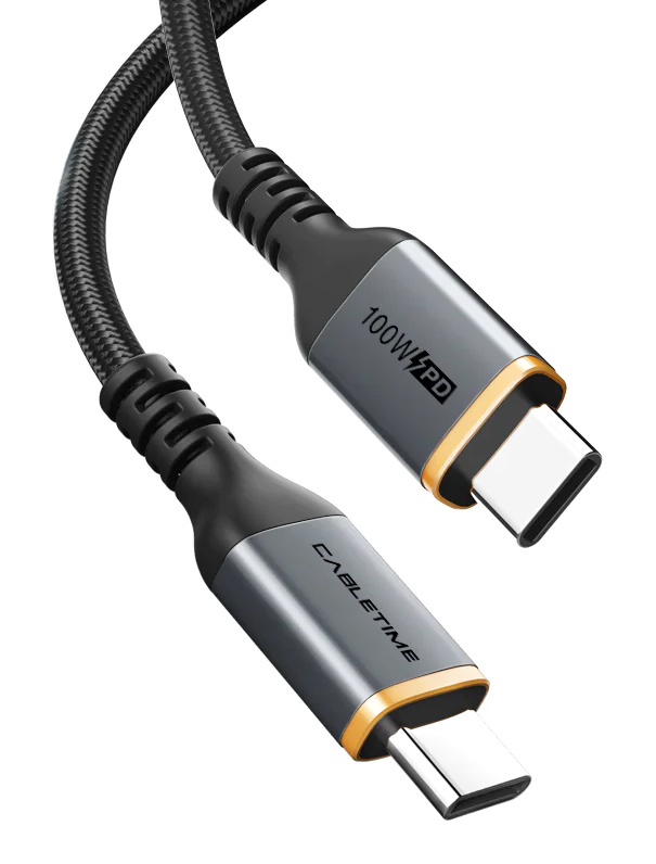 CABLETIME καλώδιο USB-C CT-CM100, 100W PD, 2m, μαύρο 1 CABLETIME καλώδιο USB-C CT-CM100