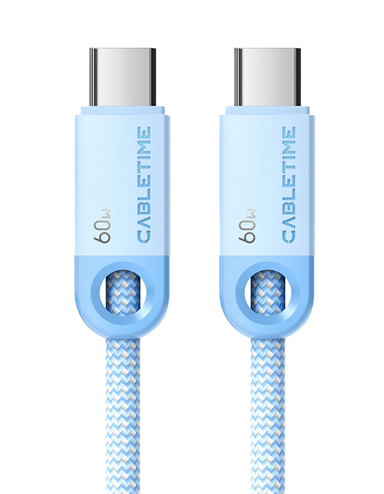 CABLETIME καλώδιο USB-C CT-CM60-PBL, 60W PD, 480Mbps, 1m, μπλε 1 CABLETIME καλώδιο USB-C CT-CM60-PBL