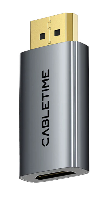 CABLETIME αντάπτορας DisplayPort σε HDMI CT-DMHF4K-AG6, 4K/60Hz, γκρι 1 CABLETIME αντάπτορας DisplayPort σε HDMI CT-DMHF4K-AG6