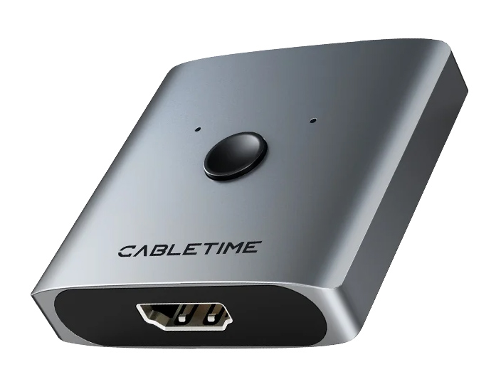 CABLETIME HDMI switch CT-HS4K-2G, 2 σε 1, 4K/60Hz, bidirectional, γκρι 1 CABLETIME HDMI switch CT-HS4K-2G