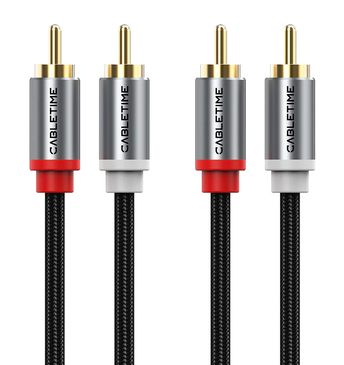 CABLETIME καλώδιο ήχου 2x RCA σε 2x RCA CT-RCA, 1m, μαύρο 1 CABLETIME καλώδιο ήχου 2x RCA σε 2x RCA CT-RCA