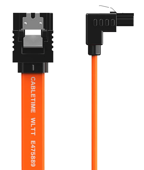 CABLETIME καλώδιο SATA III CT-SATA3R, γωνιακό, 6Gbps, 0.50m, πορτοκαλί 1 CABLETIME καλώδιο SATA III CT-SATA3R