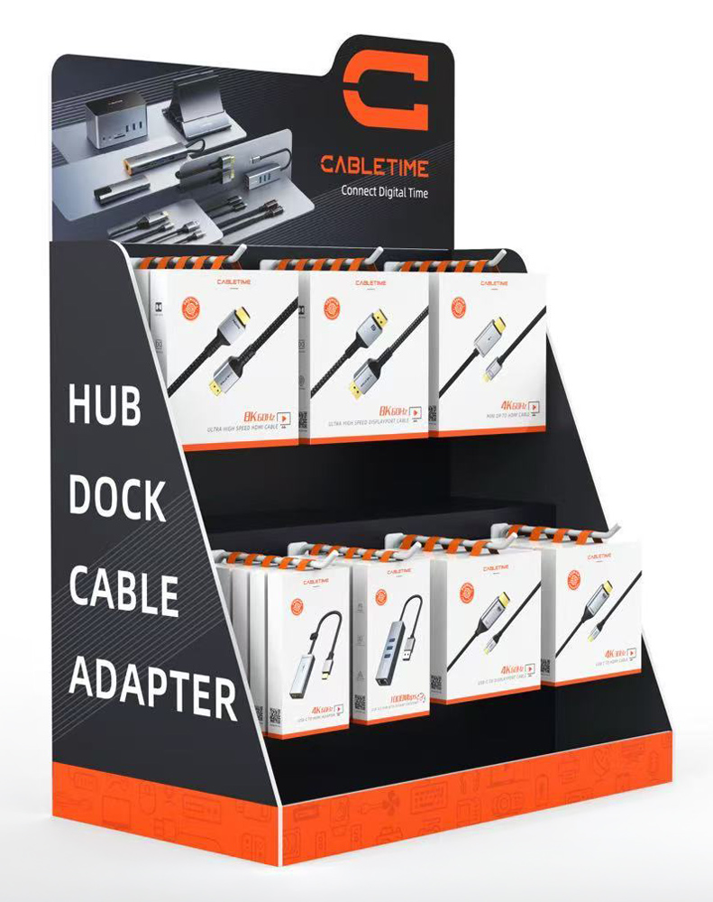 CABLETIME stand προβολής CT-STAND-SMALL με γάντζους, 36.5 x 20 x 54.6cm 1 CABLETIME stand προβολής CT-STAND-SMALL με γάντζους