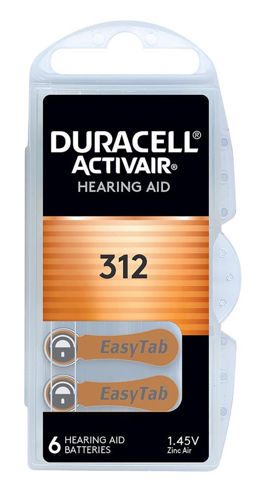 DURACELL μπαταρίες ακουστικών βαρηκοΐας Activair 312, 1.45V, 6τμχ 1 DURACELL μπαταρίες ακουστικών βαρηκοΐας Activair 312