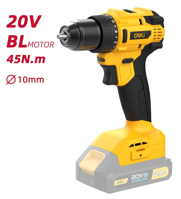 DELI δράπανο μπαταρίας DC120Z, Brushless, 20V, 45N.m 1 DELI δράπανο μπαταρίας DC120Z