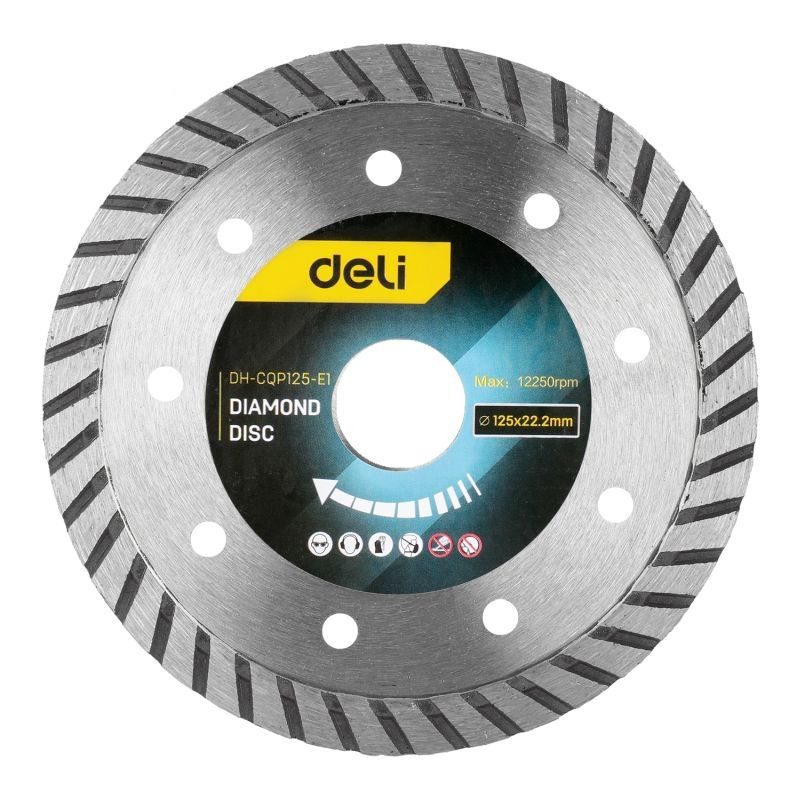 DELI δίσκος κοπής διαμαντέ DH-CQP125-E1, δομικών υλικών, 125mm, 12250rpm 1 DELI δίσκος κοπής διαμαντέ DH-CQP125-E1