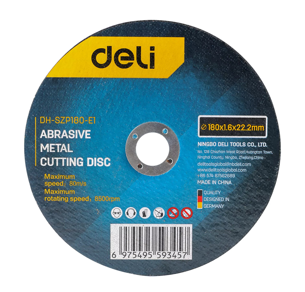 DELI δίσκος κοπής μετάλλου DH-SZP180-E1, 180mm, 8500rpm 1 DELI δίσκος κοπής μετάλλου DH-SZP180-E1