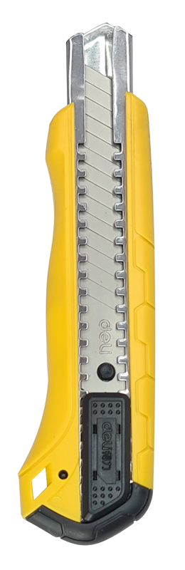 DELI πλαστικό κοπίδι με ασφάλεια DL003, 18mm, κίτρινο 1 DELI πλαστικό κοπίδι με ασφάλεια DL003