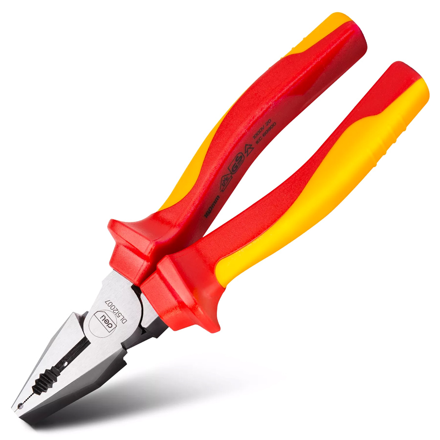DELI πένσα ίσια ηλεκτρολόγου DL512007, μόνωση VDE 1000V, 18cm 1 DELI πένσα ίσια ηλεκτρολόγου DL512007