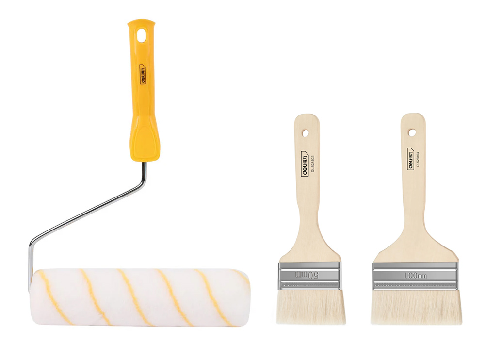 DELI σετ βαφής DL528003, ρολό με λαβή/2x πινέλα, 230mm, 50/100mm, 3τμχ 1 DELI σετ βαφής DL528003