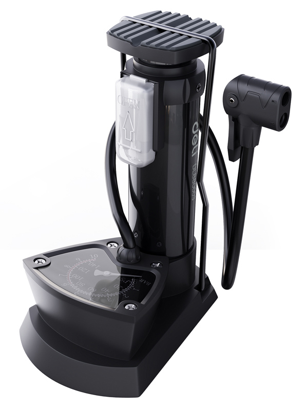 DELI τρόμπα ποδιού DL880003 με μανόμετρο, 140PSI, μαύρη 1 DELI τρόμπα ποδιού DL880003 με μανόμετρο