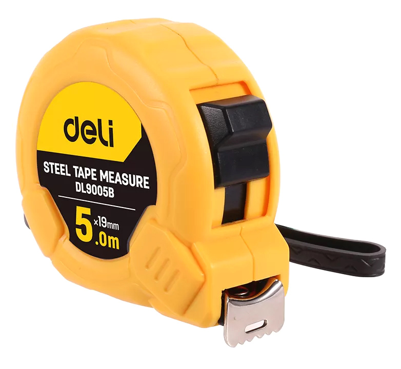 DELI μέτρο DL9005B, με κλείδωμα & clip ζώνης, 5m x 19mm 1 DELI μέτρο DL9005B