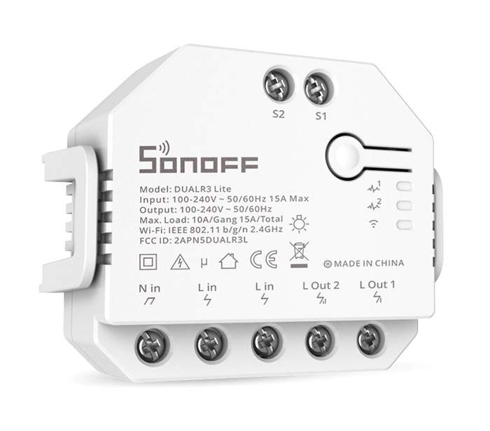 SONOFF smart διακόπτης DUALR3 Lite, 2-Gang, Wi-Fi, 15A, λευκός 1 SONOFF smart διακόπτης DUALR3 Lite