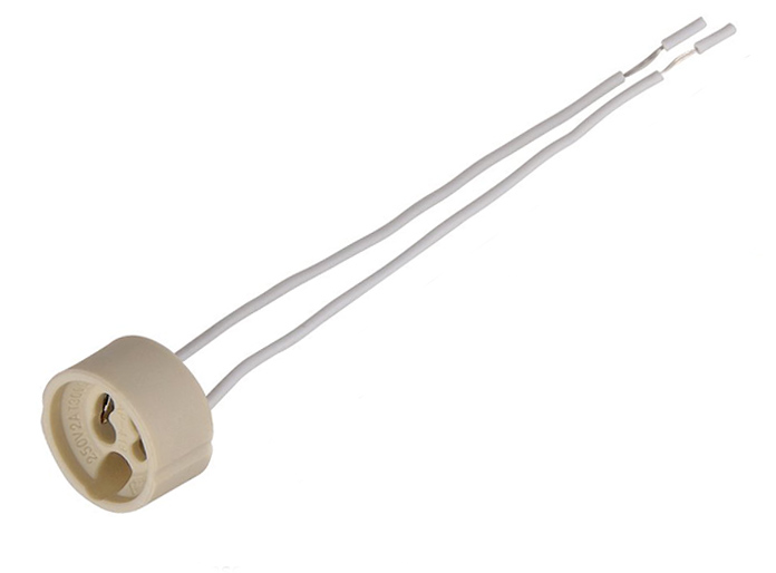 Ντουί λάμπας GΖ10/GU10 με καλώδια DX-100A, 250V 2A, κεραμικό, λευκό 1 Ντουί λάμπας GΖ10/GU10 με καλώδια DX-100A