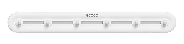 ECOCO κρεμάστρα μπάνιου/κουζίνας E23154 με 6 γάντζους, 3.8x5x40cm, λευκή 1 ECOCO κρεμάστρα μπάνιου/κουζίνας E23154 με 6 γάντζους