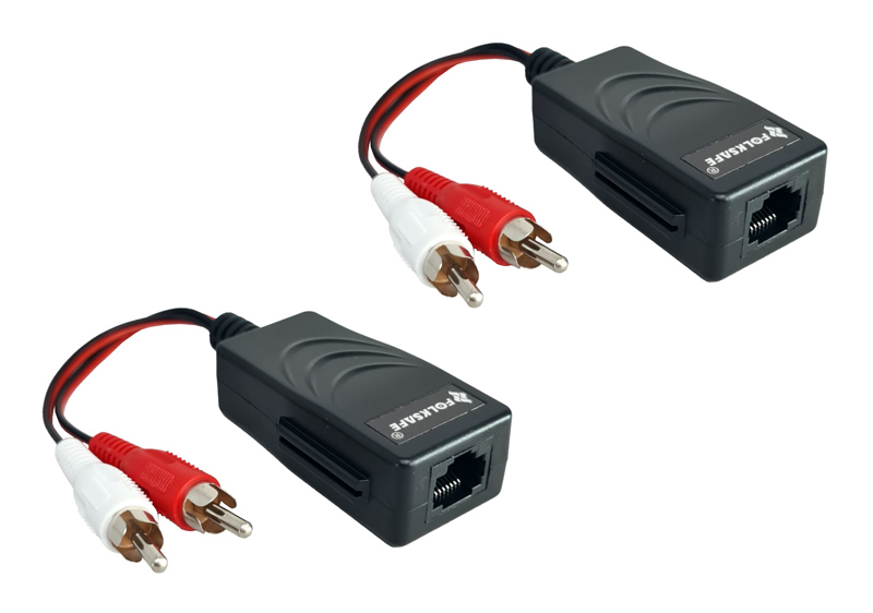 FOLKSAFE audio extender FS-2001AA μέσω καλωδίου RJ45, RCA σε RCA, έως 1000m 1 FOLKSAFE audio extender FS-2001AA μέσω καλωδίου RJ45